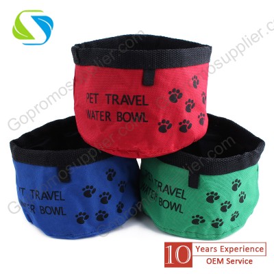 promotion advertising logo print cloth folding pet travel food bowl