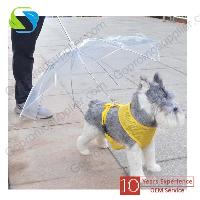 Transparent Pet Umbrella Leash For Raining - Dog Gift